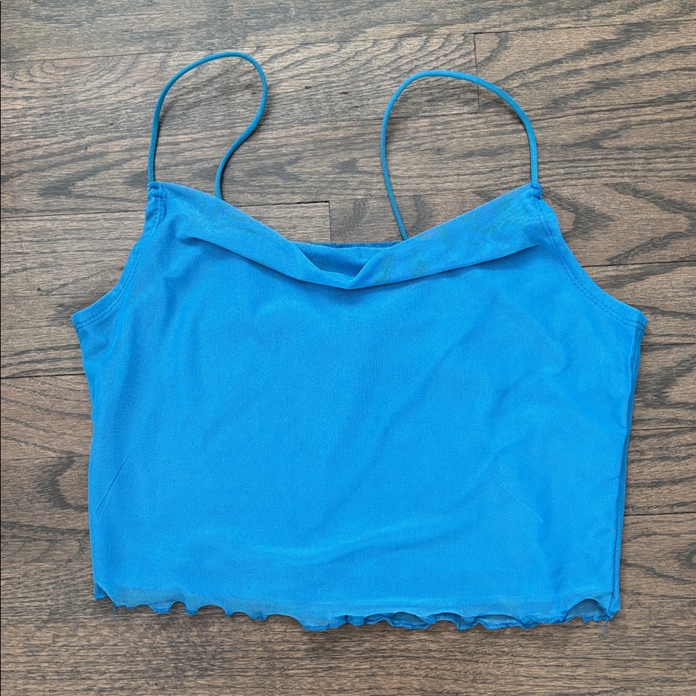 Blue Women's Crop Top - Picture 3 of 10